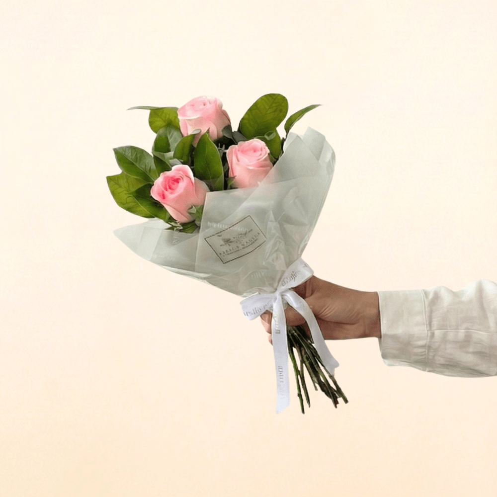 Buquê com 3 Rosas Cor de Rosa