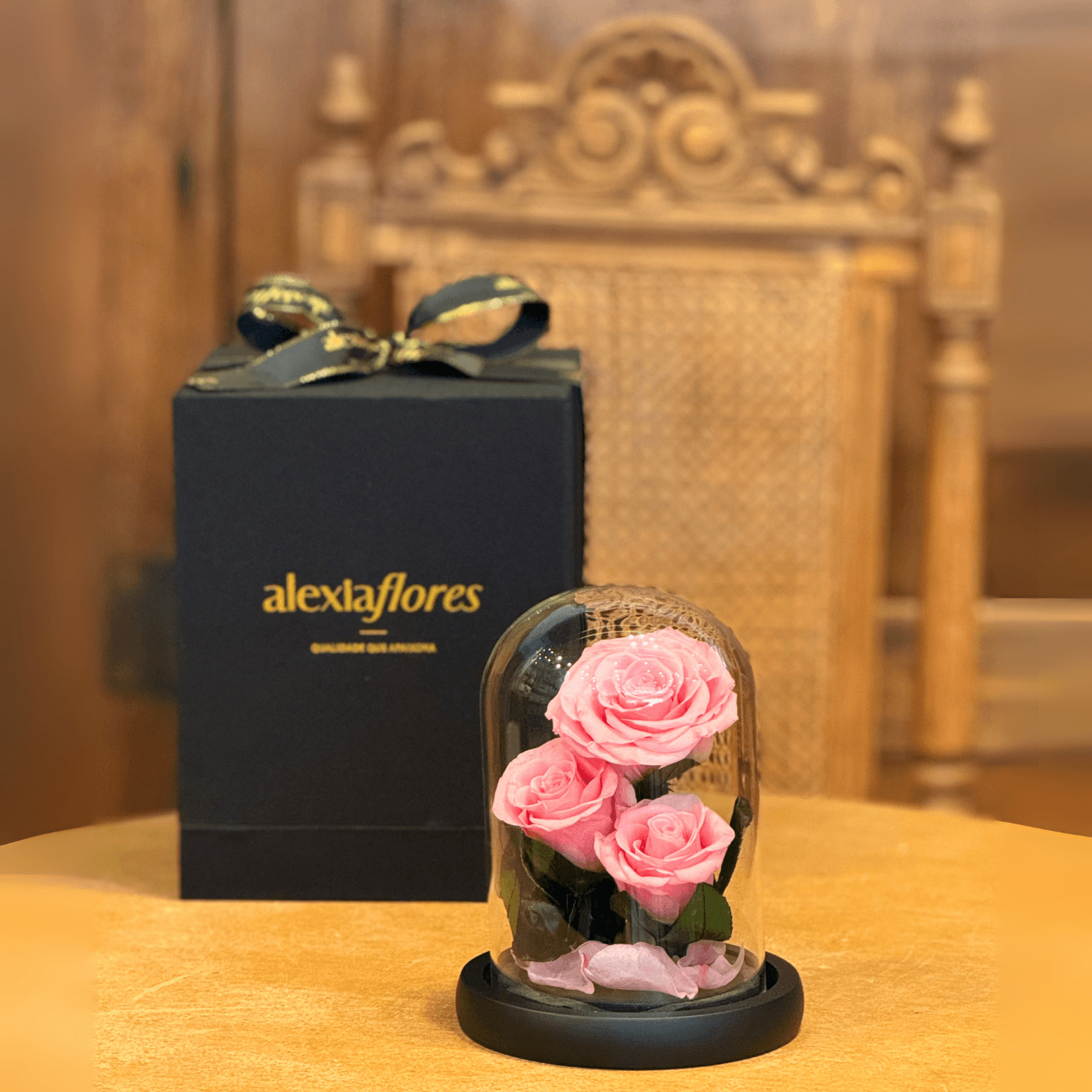 Trio de Rosas Preservadas (Laços Eternos) - REF 2475