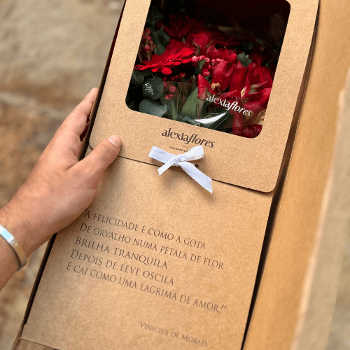 Box Soneto (Mix de Flores Tons de Vermelho)